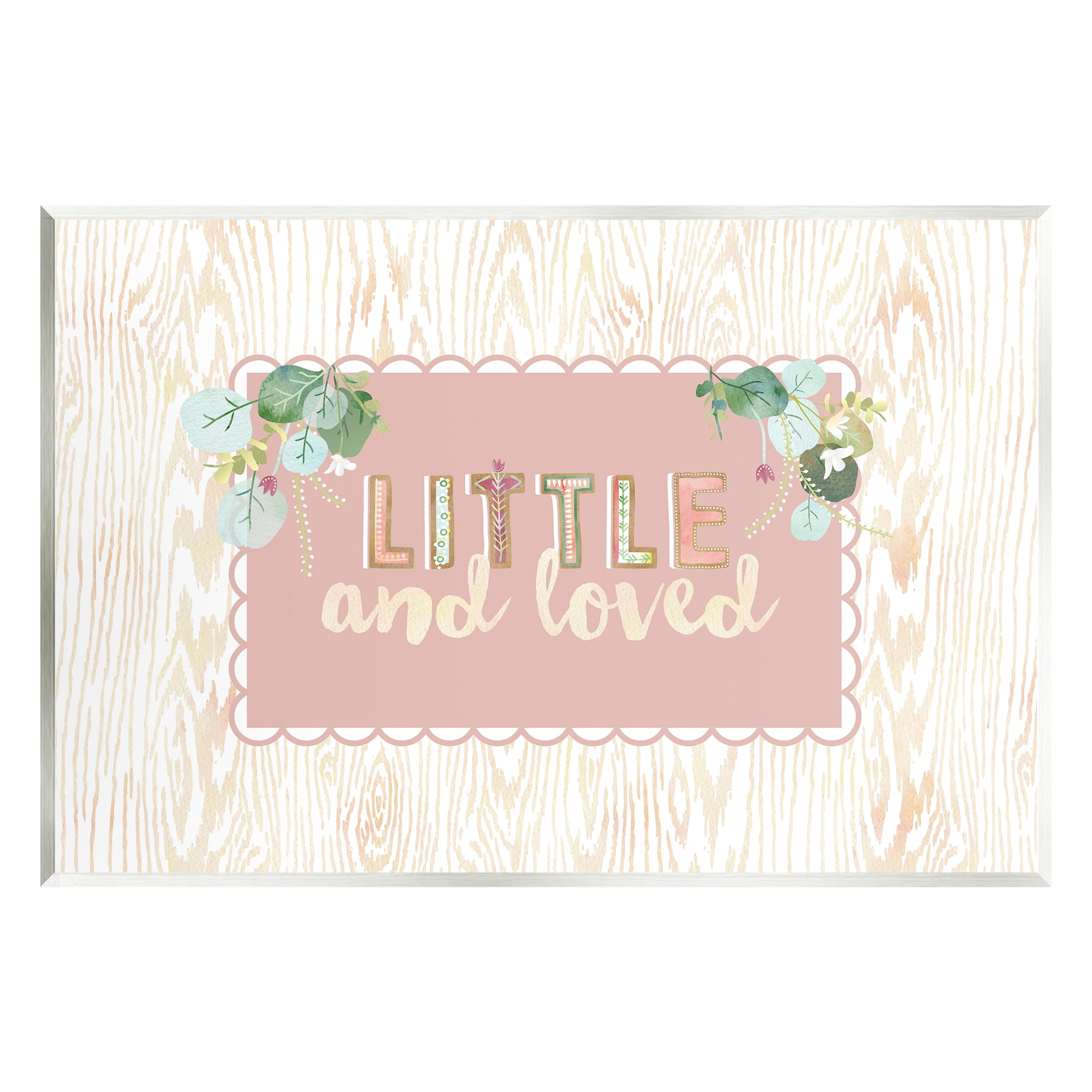 Stupell Industries Little & Loved Phrase Botanical & Floral Painting Unframed Art Print Wall Art, 19 x 13