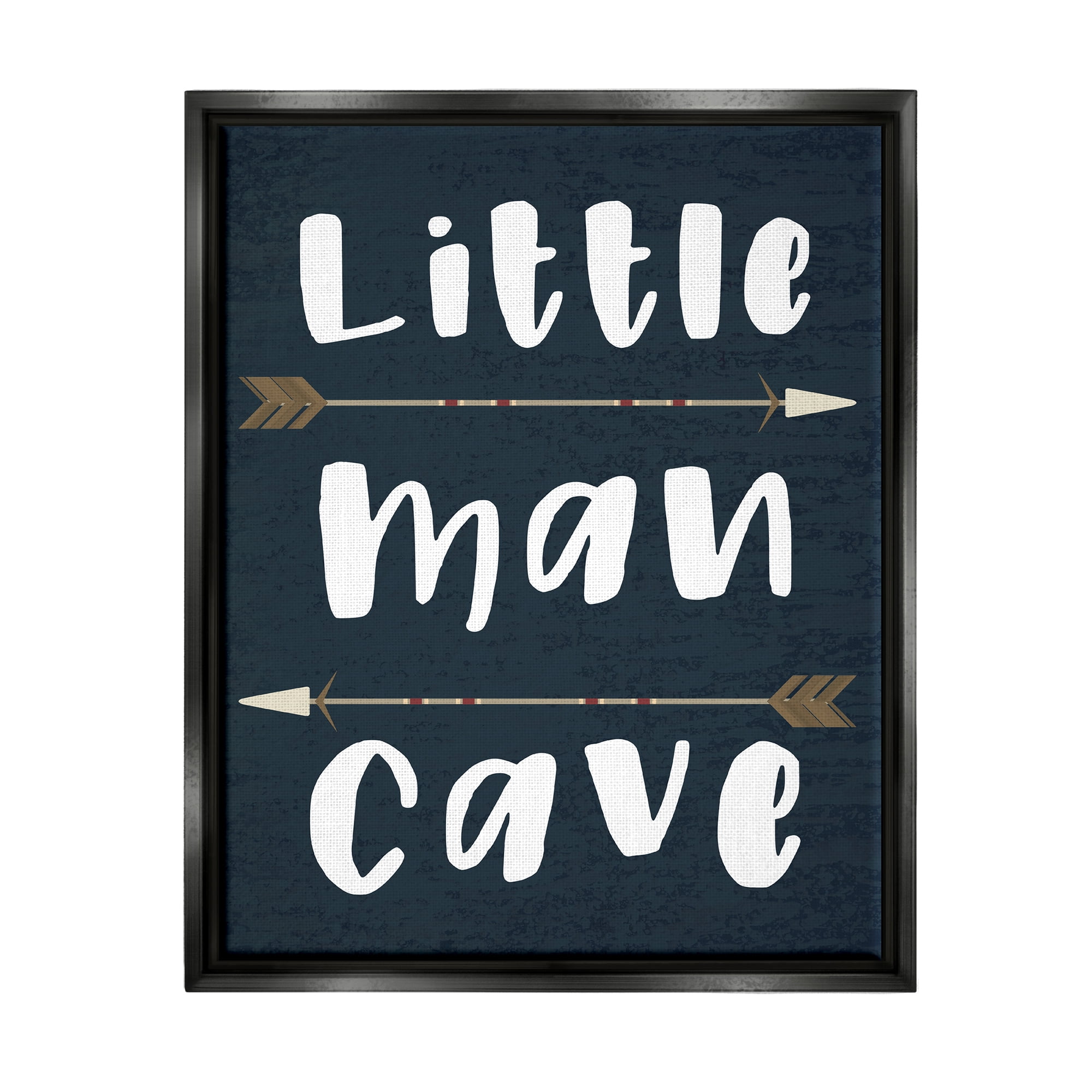 Stupell Industries Little Man Cave Arrows Jet Black Framed Floating Canvas Wall Art, 24x30, by Daphne Polselli