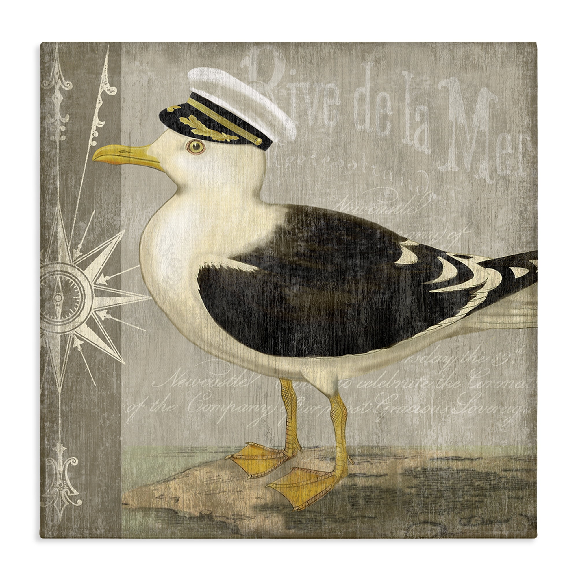 Stupell Industries Little Maritime Seagull Canvas Wall Art, design by Suzanne Nicoll