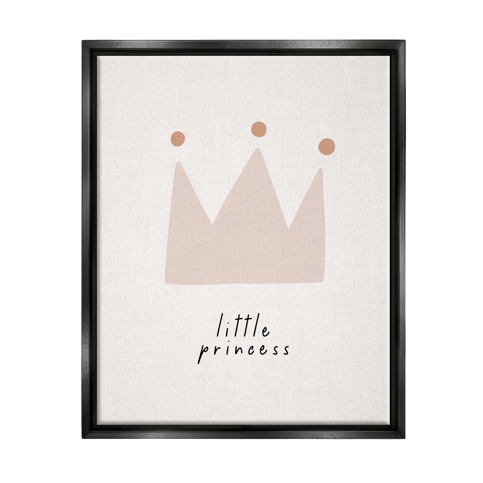 Stupell Industries Little Princess Crown Inspirational Painting Black Floater Framed Art Print Wall Art, 17 x 21
