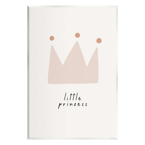 Stupell Industries Little Princess Crown Inspirational Painting Unframed Art Print Wall Art, 10 x 15