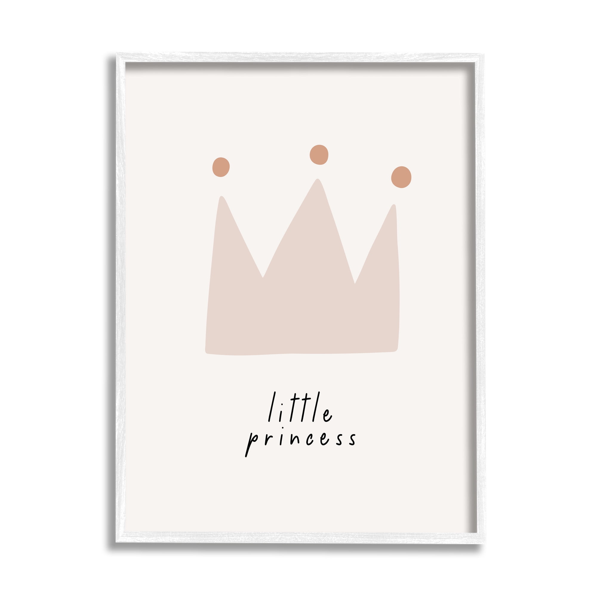 Stupell Industries Little Princess Crown Inspirational Painting White Framed Art Print Wall Art, 24 x 30
