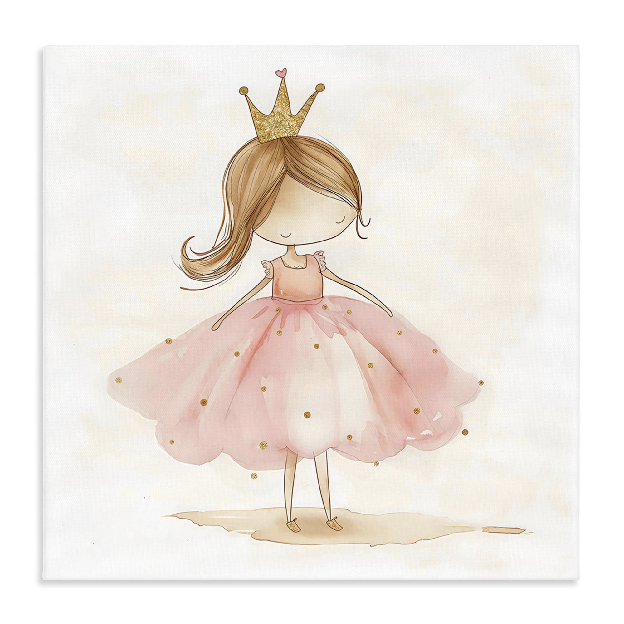 Stupell Industries Little Princess with Crown Canvas Wall Art, design by Creative Studio