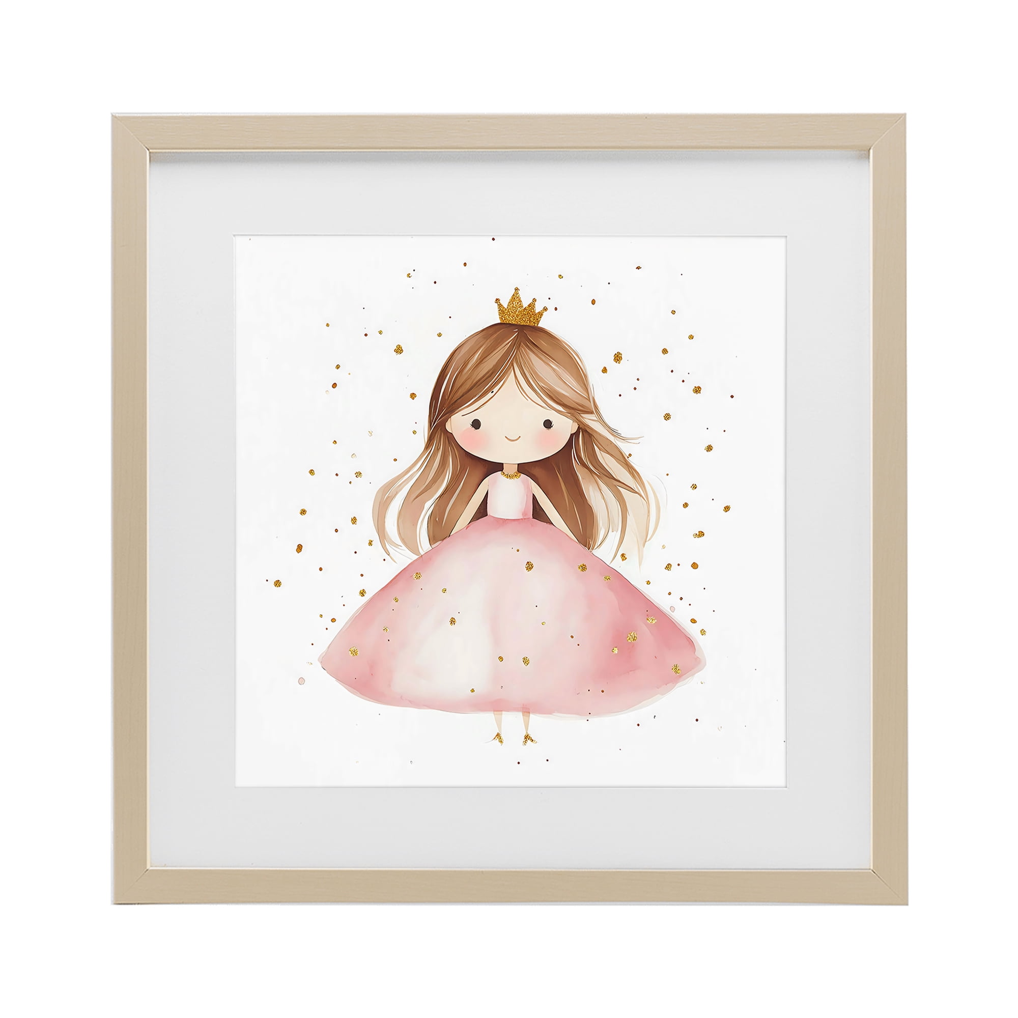 Stupell Industries Little Princess with Pink Gown Birch Framed Print Under Glass, design by Creative Studio