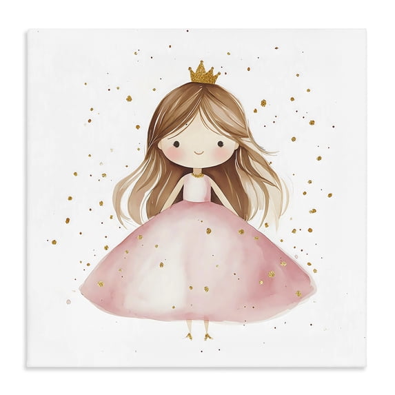 Stupell Industries Cottage Little Princess with Pink Gown Canvas Art, 30 x 30, by Creative Studio