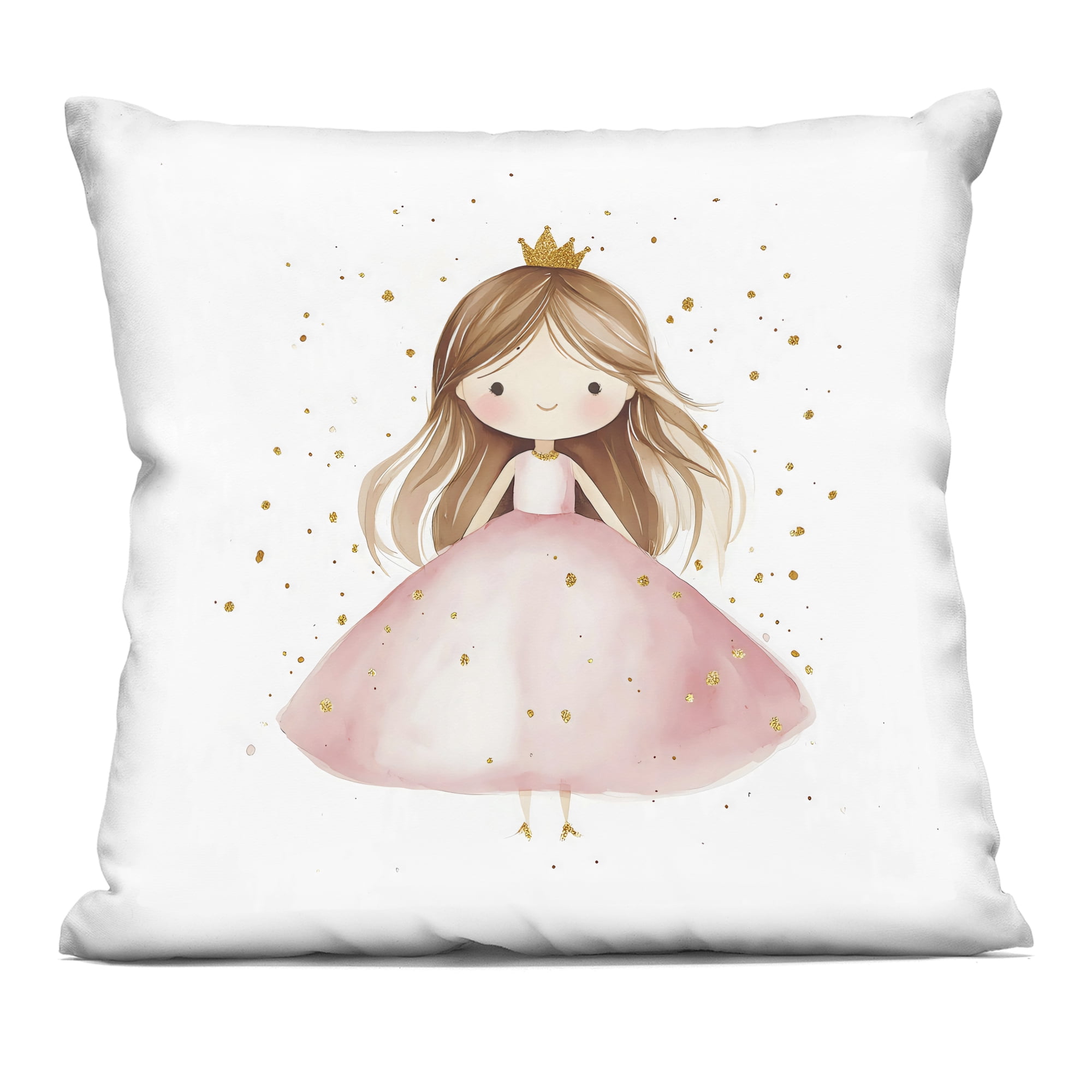 Stupell Industries Little Princess with Pink Gown Decorative Printed Throw Pillow, design by Creative Studio, 18 x 7 x 18