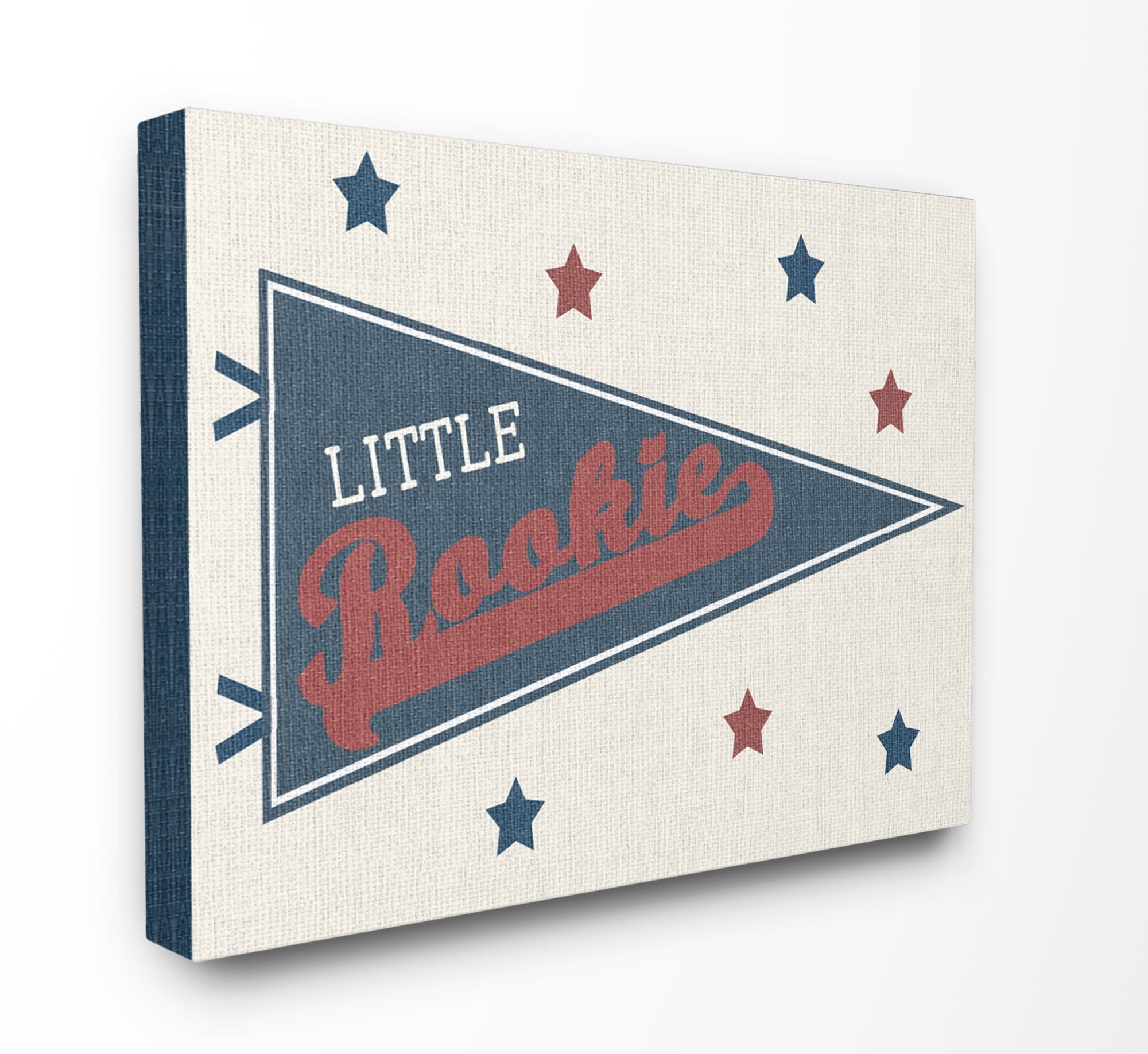 Stupell Industries Little Rookie Pennant Sports Painting Gallery Wrapped Canvas Art Print Wall Art, 24 x 30