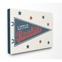 Stupell Industries Little Rookie Pennant Sports Painting Gallery Wrapped Canvas Art Print Wall Art, 30 x 40