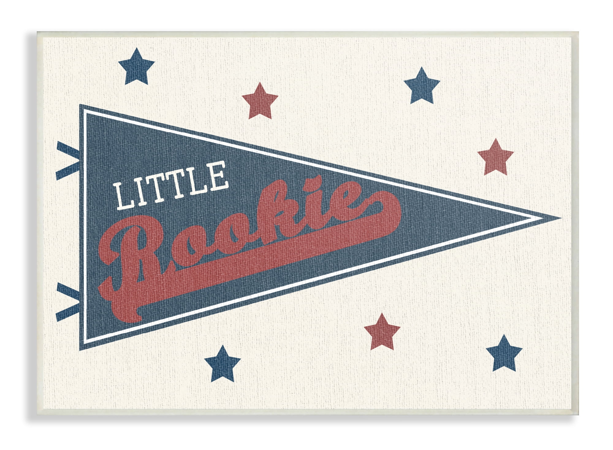 Stupell Industries Little Rookie Pennant Sports Painting Unframed Art Print Wall Art, 10 x 15