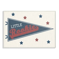 Stupell Industries Little Rookie Pennant Sports Painting Unframed Art Print Wall Art, 13 x 19