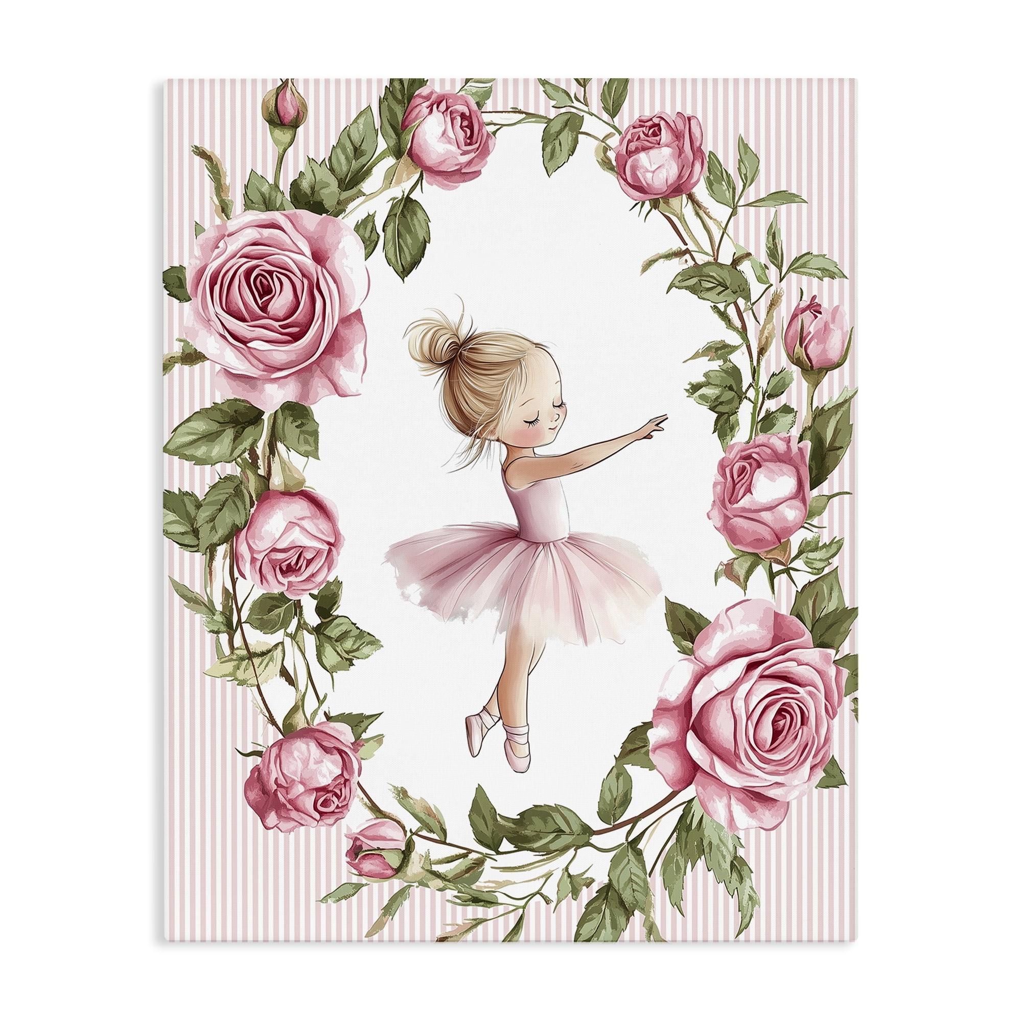 Stupell Industries Little Rose Dance Ballerina Canvas Wall Art, design by Christine Simpson Art