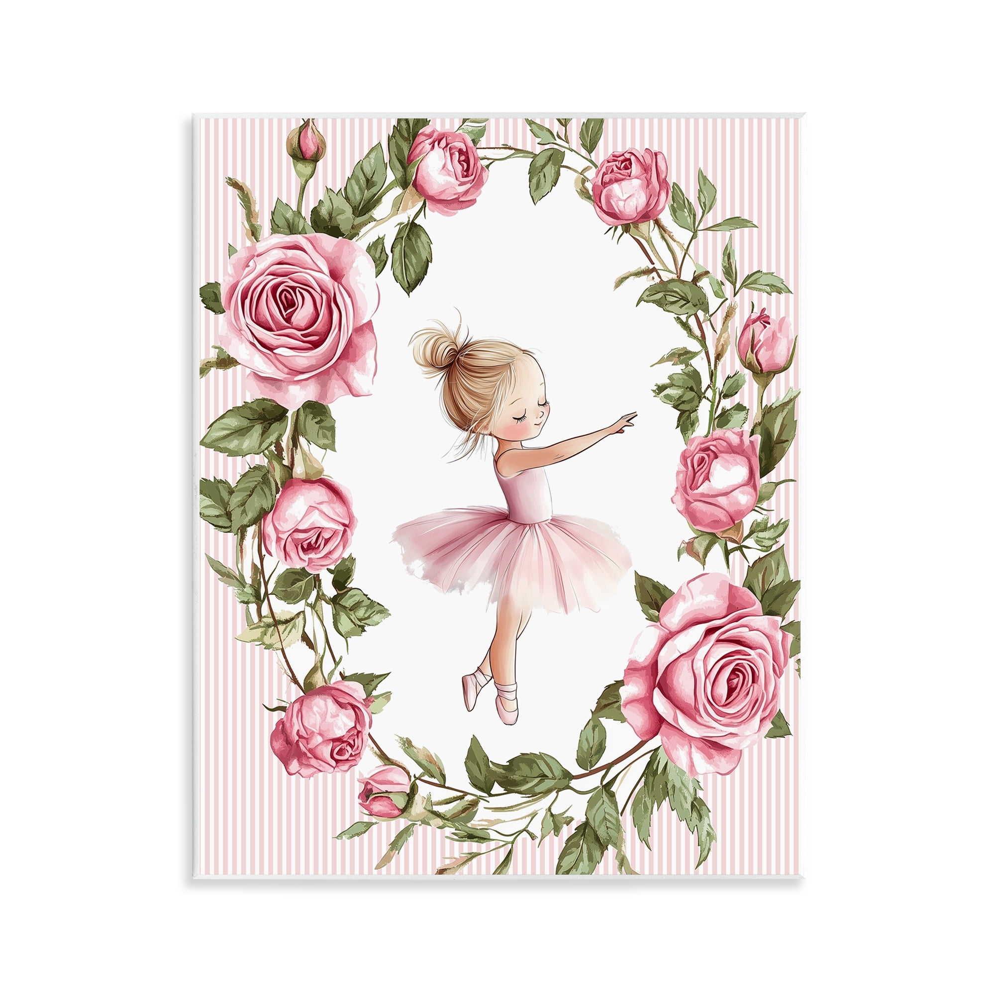 Stupell Industries Little Rose Dance Ballerina Wall Plaque Art, design by Christine Simpson Art