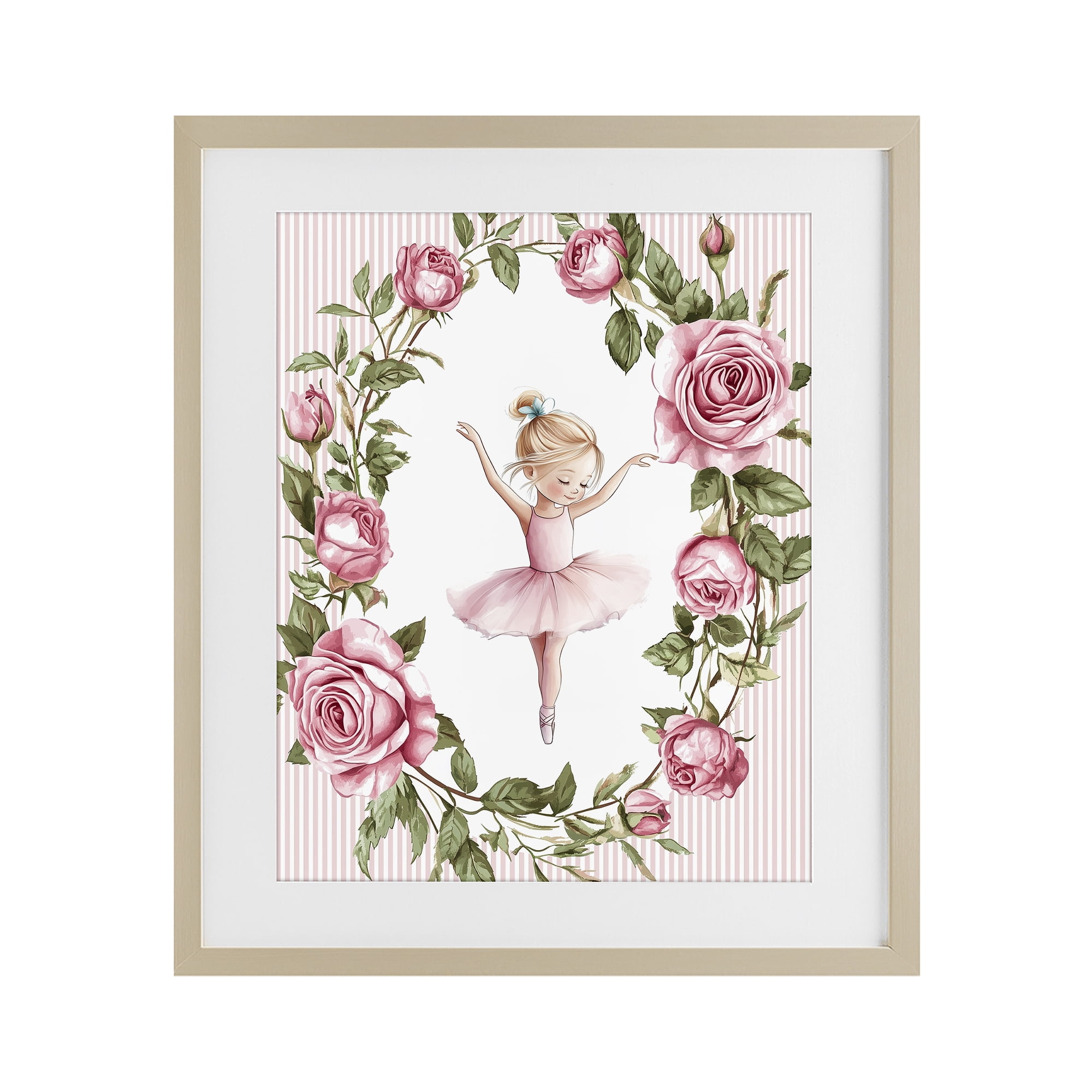 Stupell Industries Little Rose Dance Birch Framed Print Under Glass, design by Christine Simpson Art