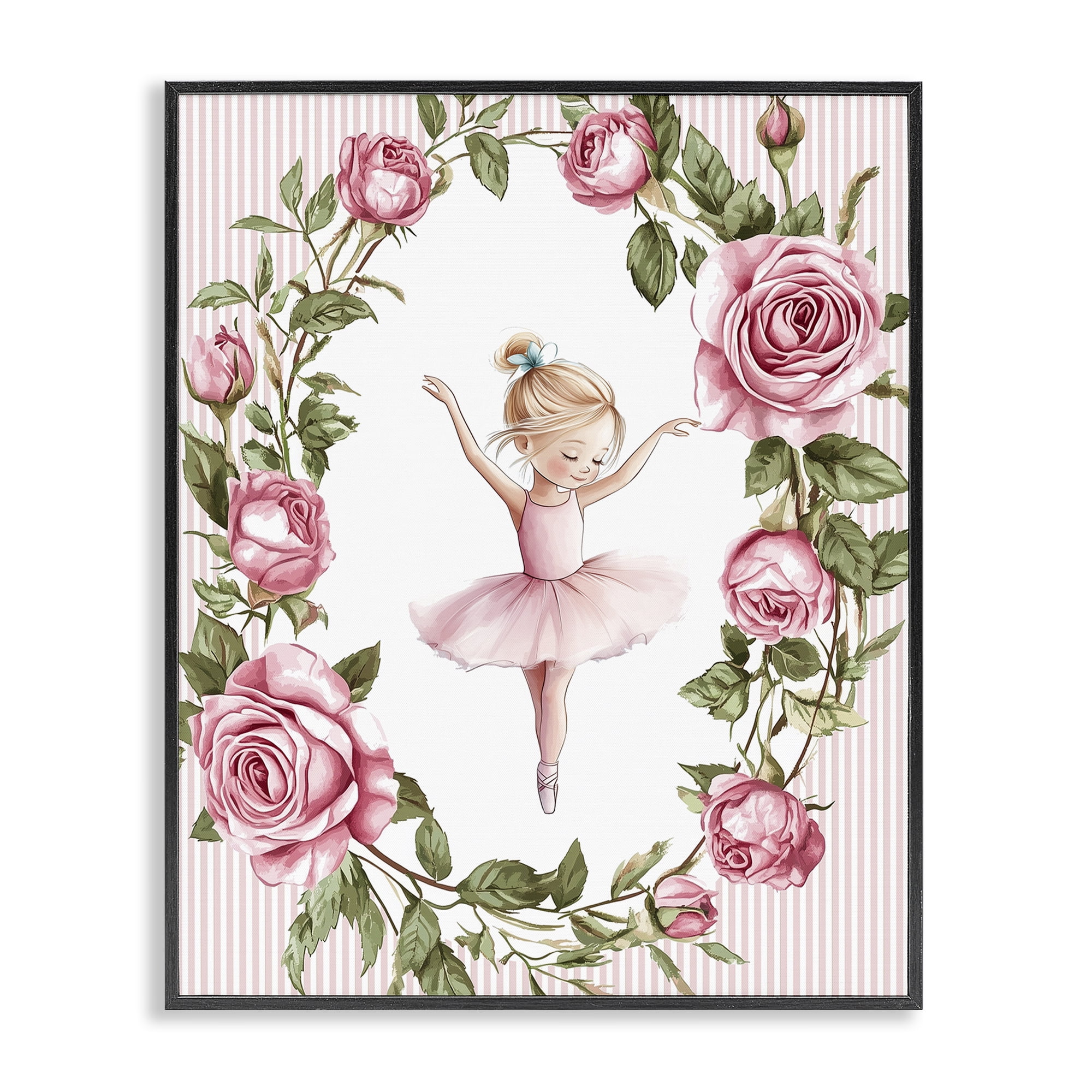 Stupell Industries Little Rose Dance Black Framed Giclee Art, design by Christine Simpson Art