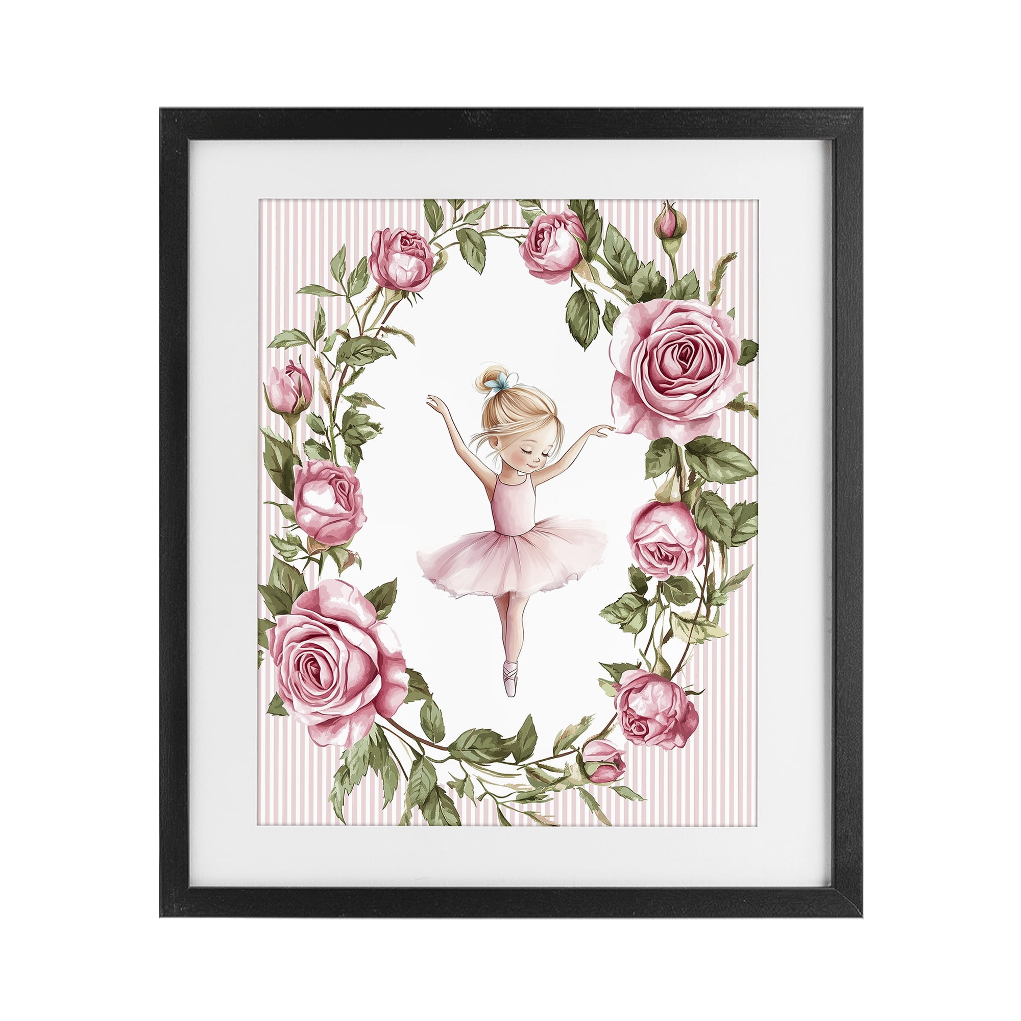 Stupell Industries Little Rose Dance Black Framed Print Under Glass, design by Christine Simpson Art