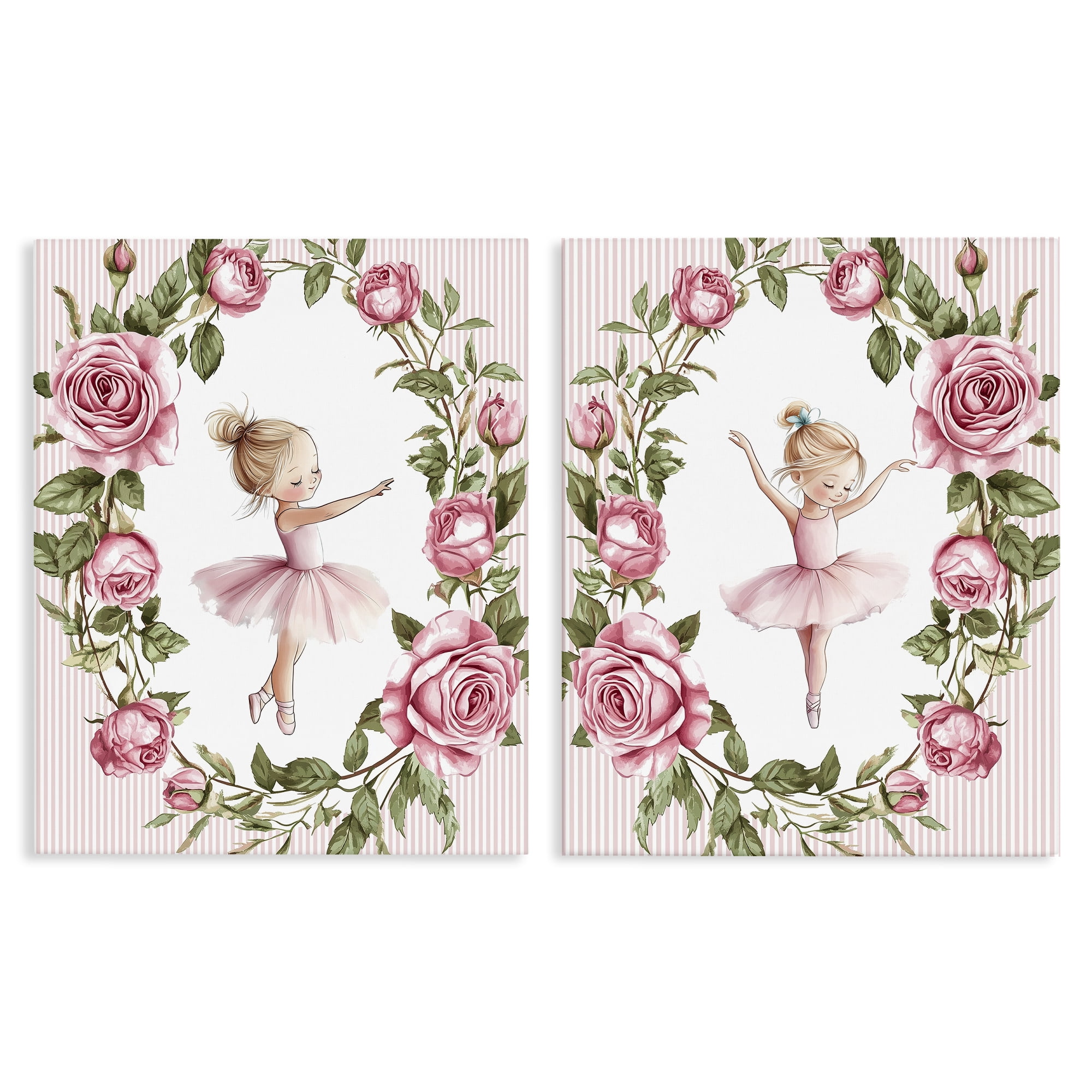 Stupell Industries Little Rose Dancers 2 Piece Canvas Wall Art Set, design by Christine Simpson Art