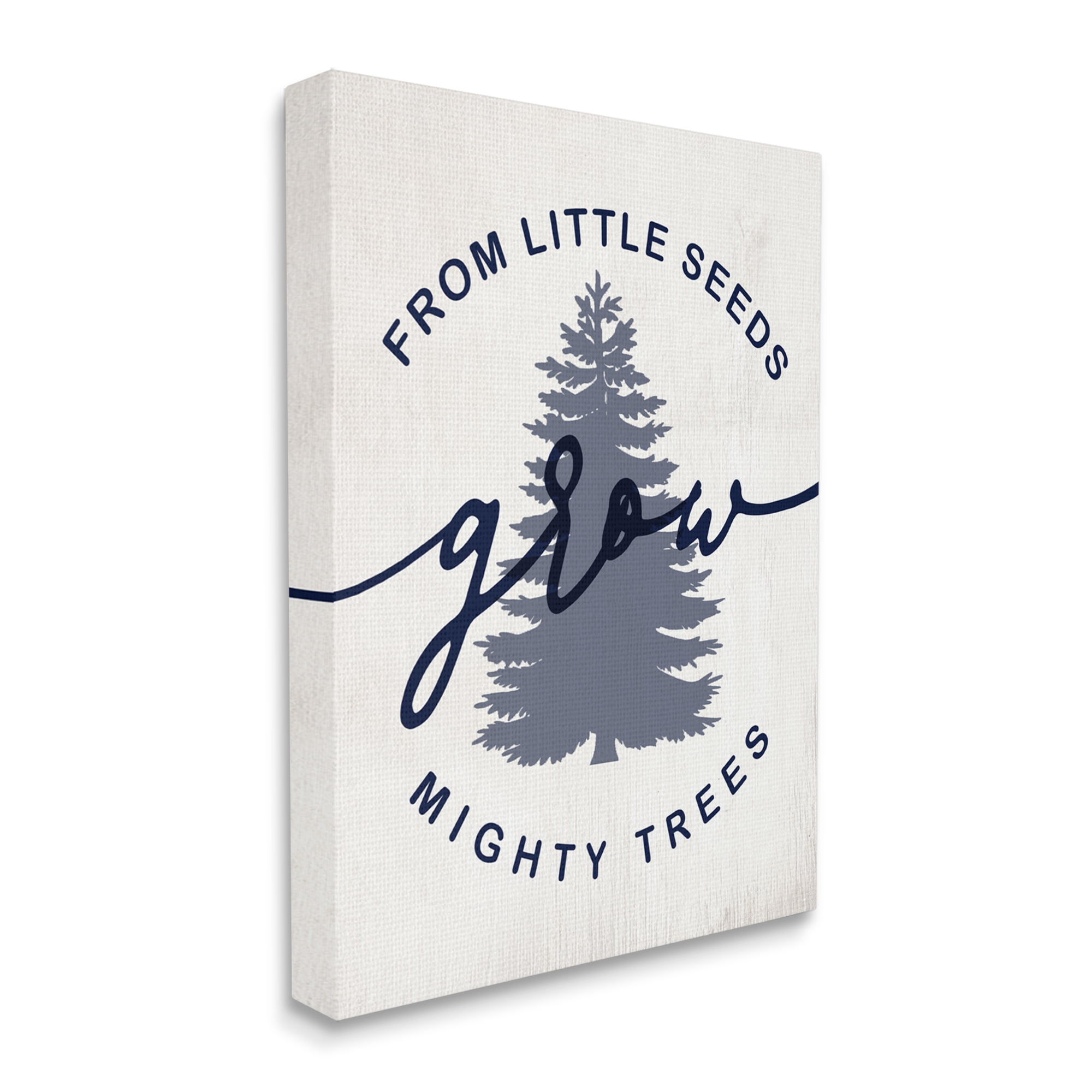 Stupell Industries Little Seeds Grow Mighty Trees Sentiment Blue Fir , 16 x 20, Designed by Daphne Polselli