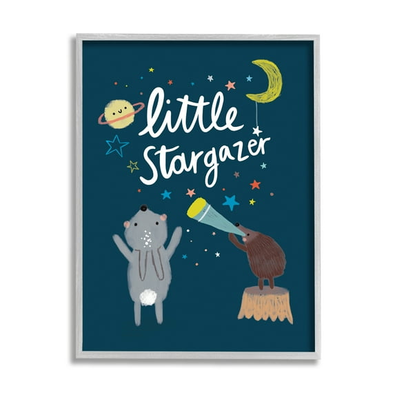 Stupell Industries Little Stargazer Kid's Forest Animals Under Night Sky, 16 x 20, Designed by Linda Birtel