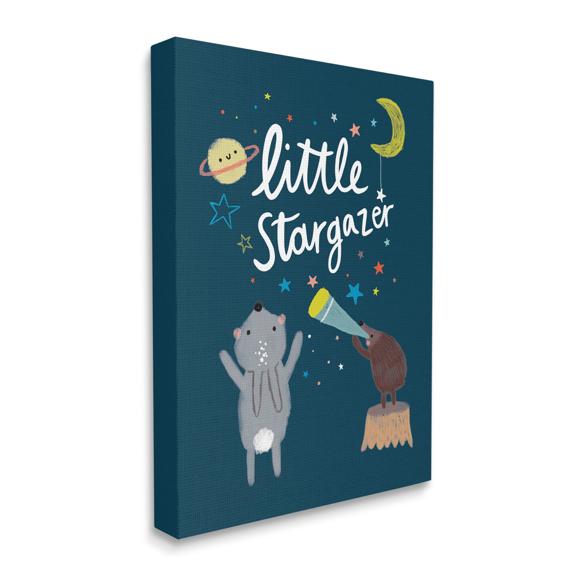 Stupell Industries Little Stargazer Kid's Forest Animals Under Night Sky, 24 x 30, Designed by Linda Birtel