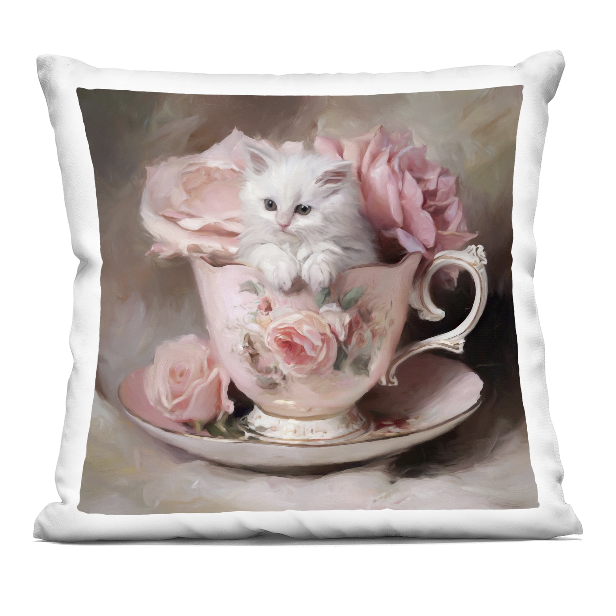 Stupell Industries Little Teacup Kitten Decorative Printed Throw Pillow, design by Tina LeCour