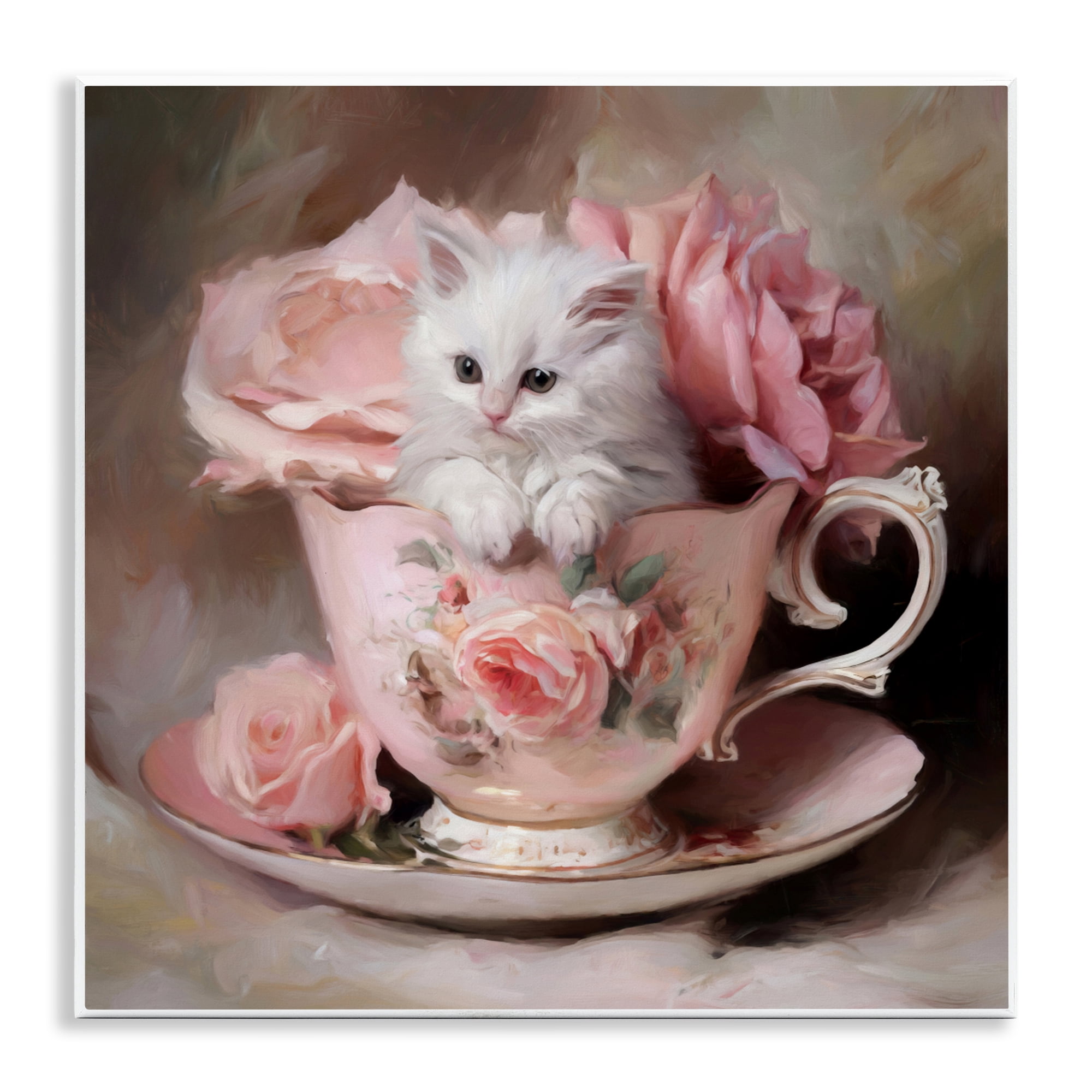 Stupell Industries Little Teacup Kitten Wall Plaque Art, design by Tina LeCour