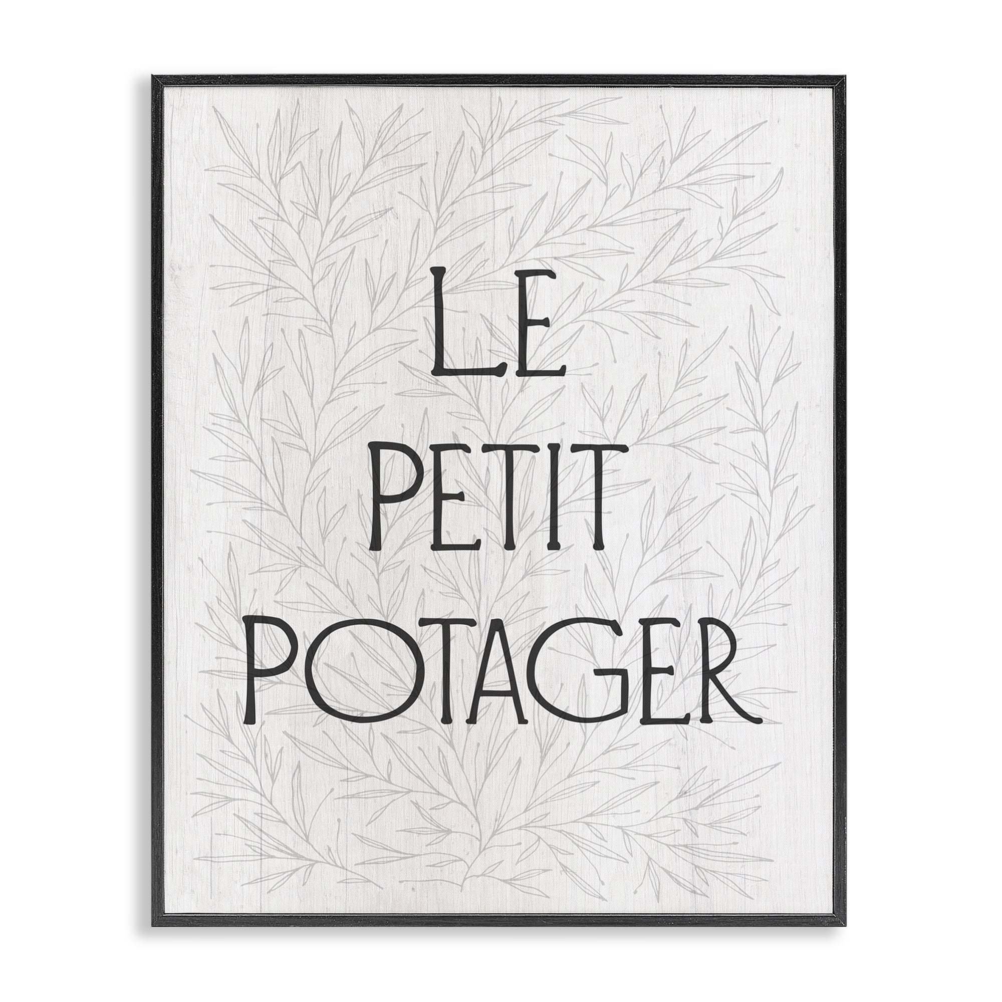 Stupell Industries Little Vegetable Garden Text & Numbers Painting Black Framed Art Print Wall Art, 16 x 20