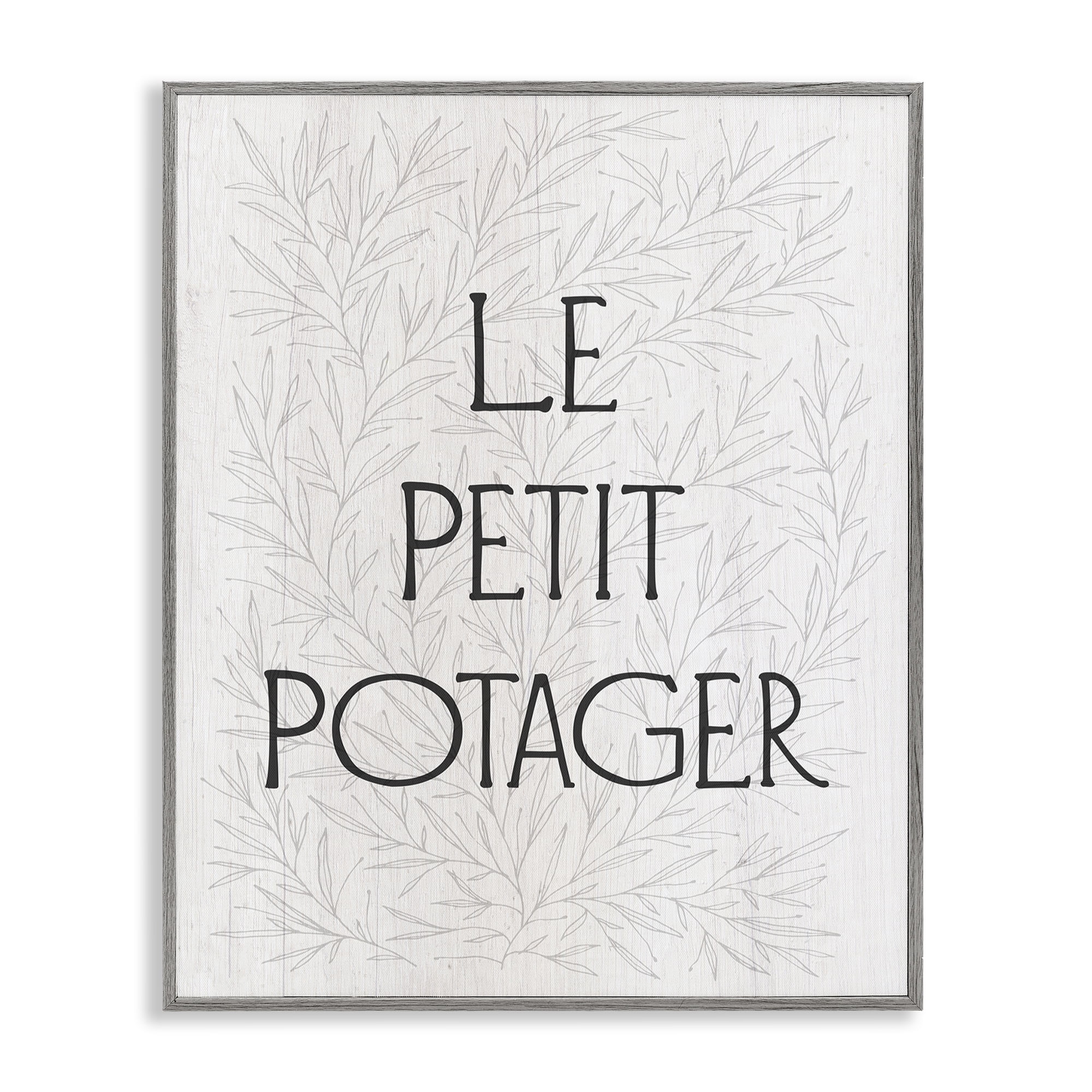Stupell Industries Little Vegetable Garden Text & Numbers Painting Gray Framed Art Print Wall Art, 11 x 14