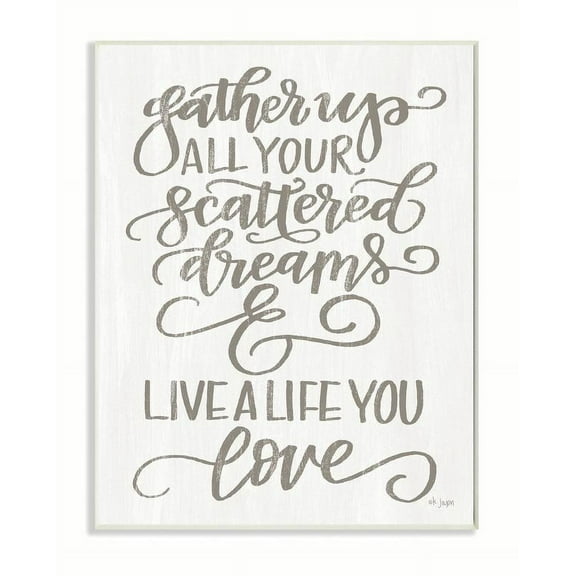 Stupell Industries Live A Live You Love Grey White Family Word Design Graphic Art Unframed Art Print Wall Art, 10x15, by Jaxn Blvd.