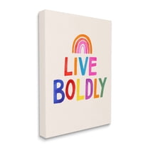 Stupell Industries Live Boldly Phrase Rainbow Block Letters Canvas Wall Art by Victoria Barnes