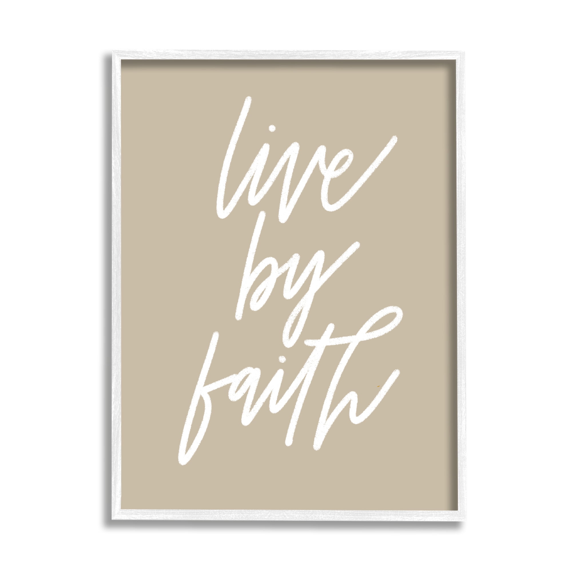 Stupell Industries Live By Faith Minimalistic Religious Novelty Calligraphy Sign,11 x 14, Design by Doodles.Ink.