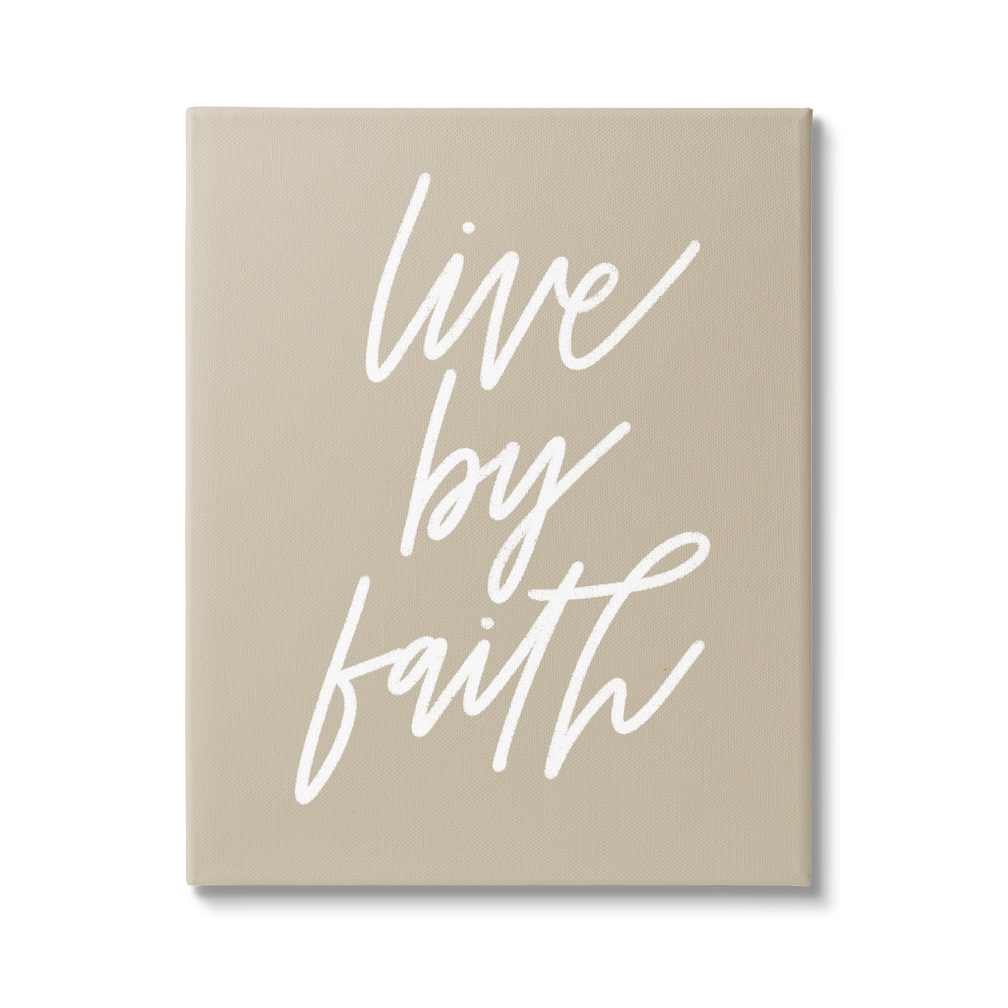 Stupell Industries Live By Faith Minimalistic Religious Novelty Calligraphy Sign,16 x 20, Design by Doodles.Ink.