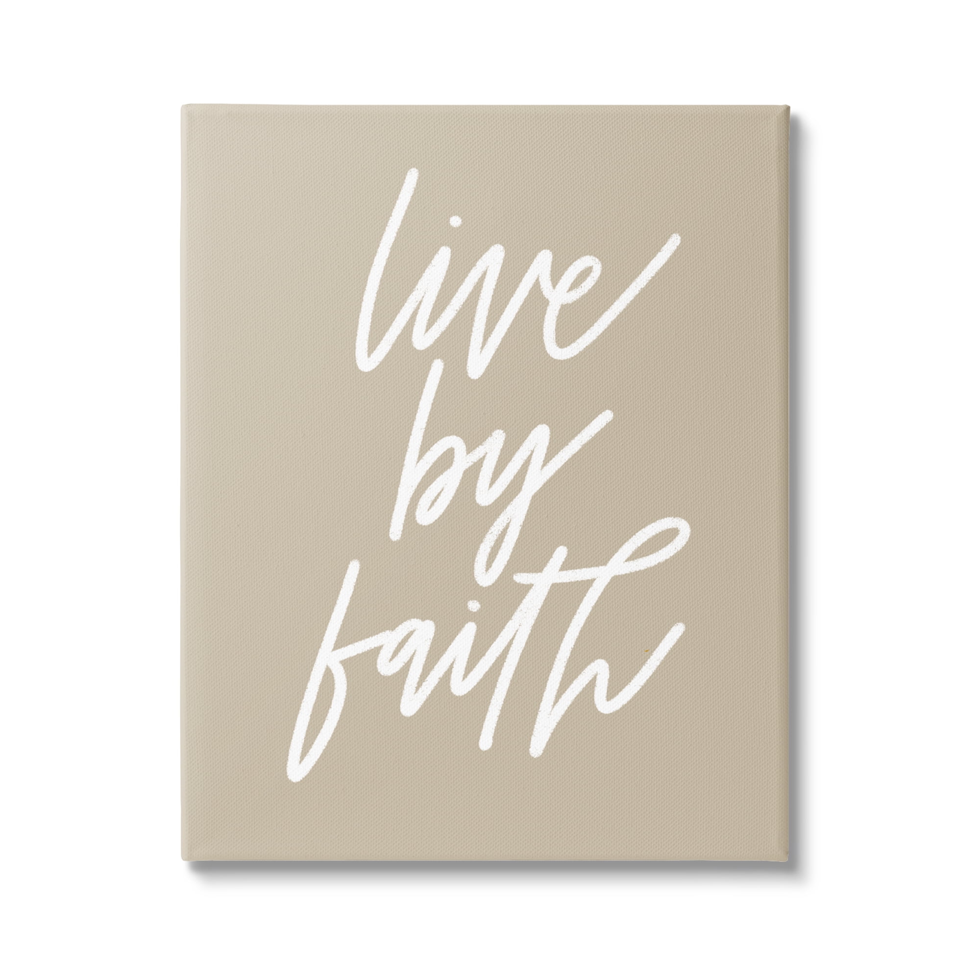 Stupell Industries Live By Faith Minimalistic Religious Novelty Calligraphy Sign,36 x 48, Design by Doodles.Ink.