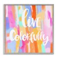 thumbnail image 1 of Stupell Industries Live Colorfully Phrase Gray Framed Giclee Art design by Ashley Singleton, 17 x 17, 1 of 8