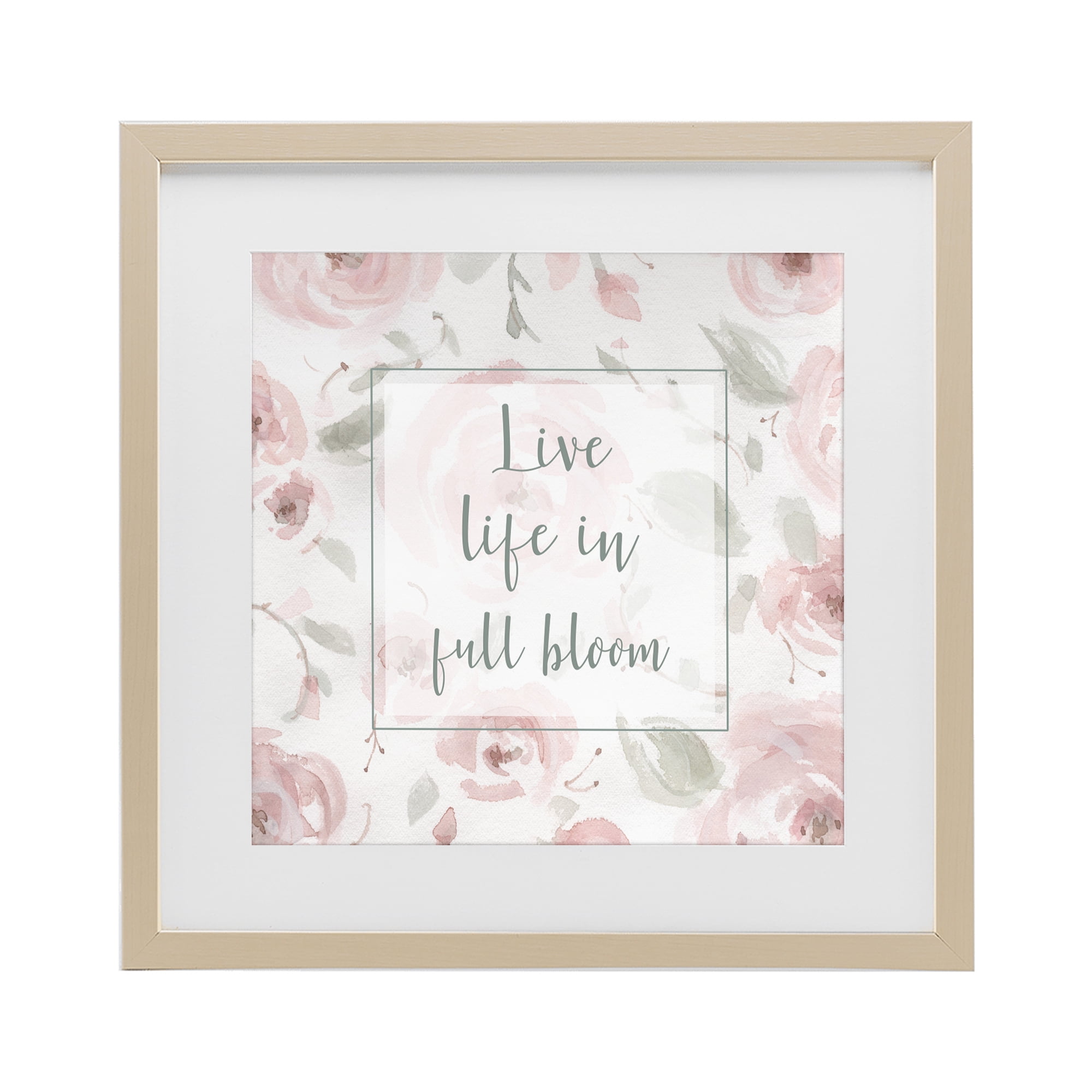 Stupell Industries Live Full Bloom Florals Birch Framed Print Under Glass, design by Carol Robinson