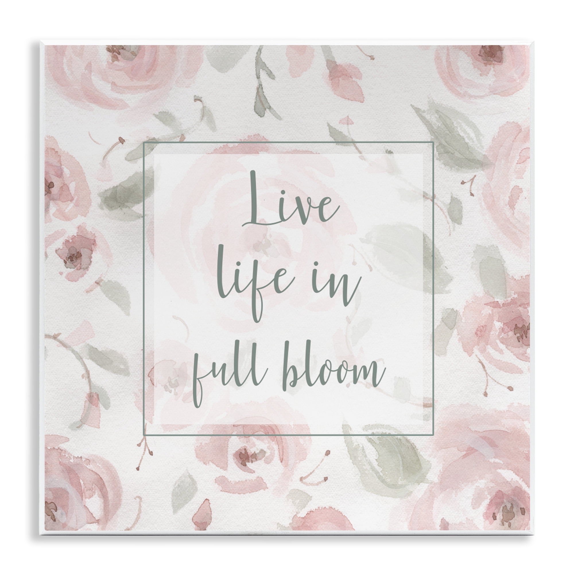 Stupell Industries Live Full Bloom Florals Wall Plaque Art, design by Carol Robinson