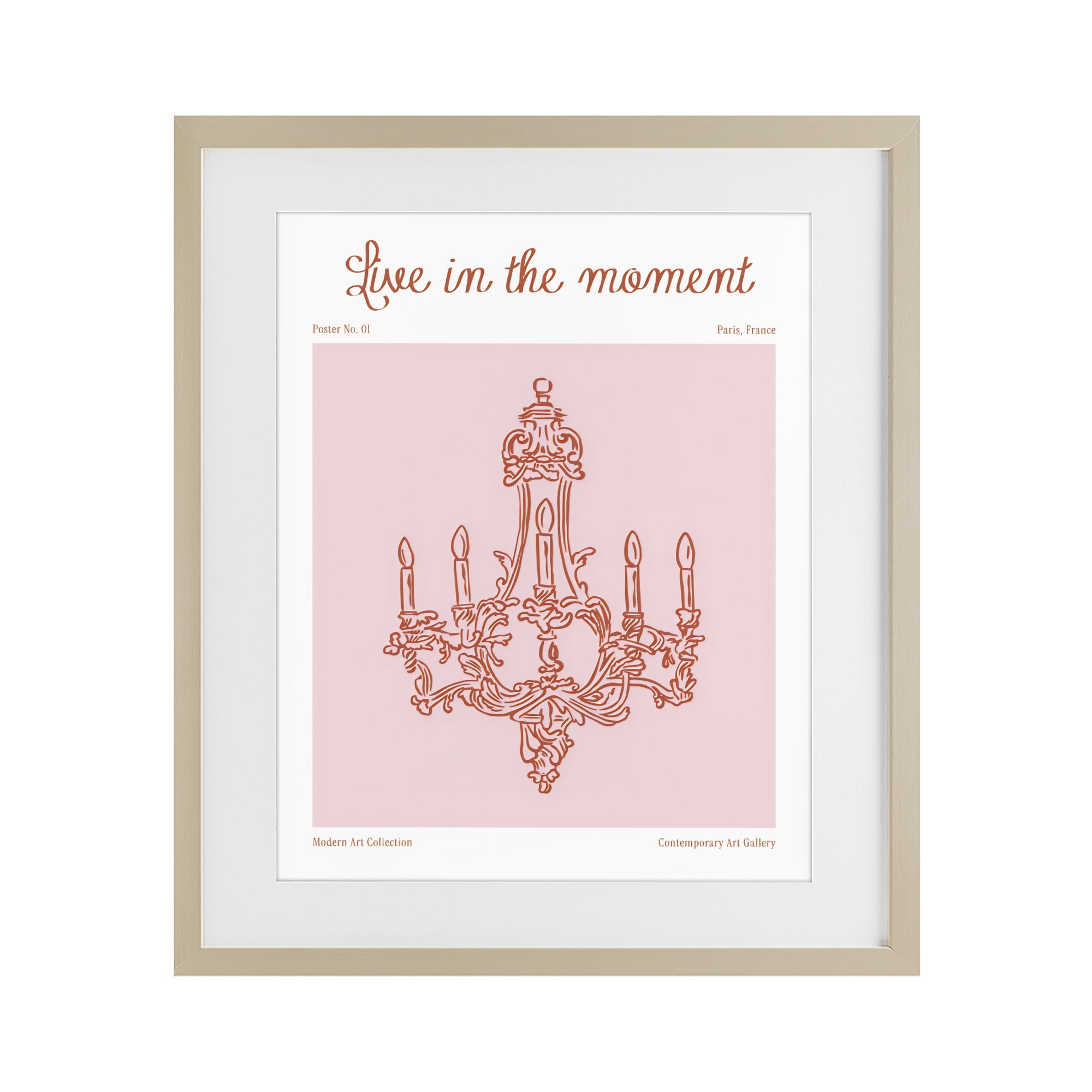 Stupell Industries Live In The Moment Chandelier Birch Framed Print Under Glass, design by The Prints Vibe