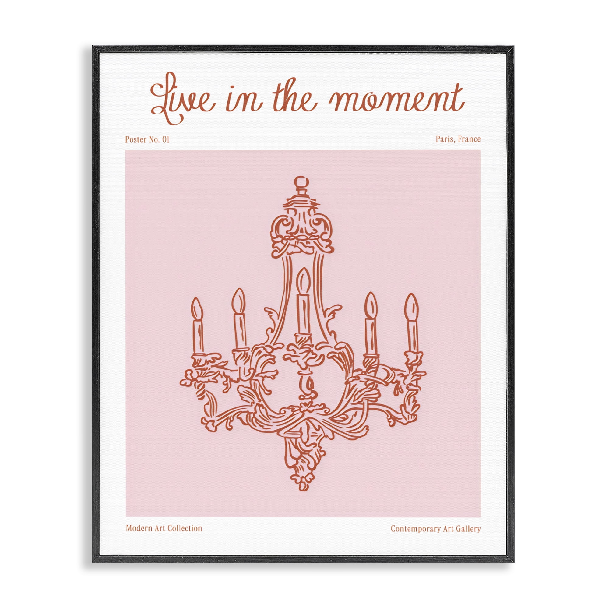 Stupell Industries Live In The Moment Chandelier Black Framed Giclee Art, design by The Prints Vibe
