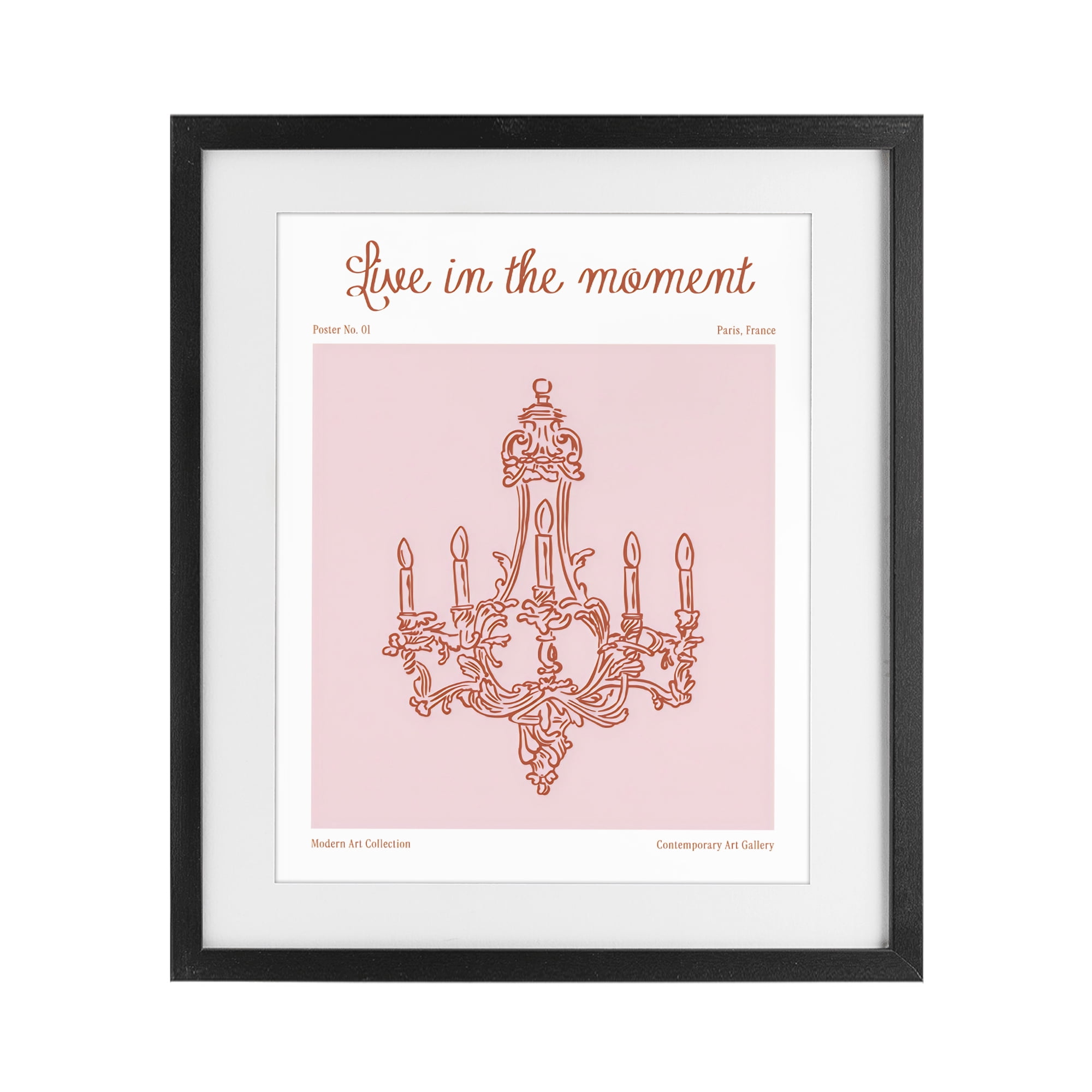 Stupell Industries Live In The Moment Chandelier Black Framed Print Under Glass, design by The Prints Vibe