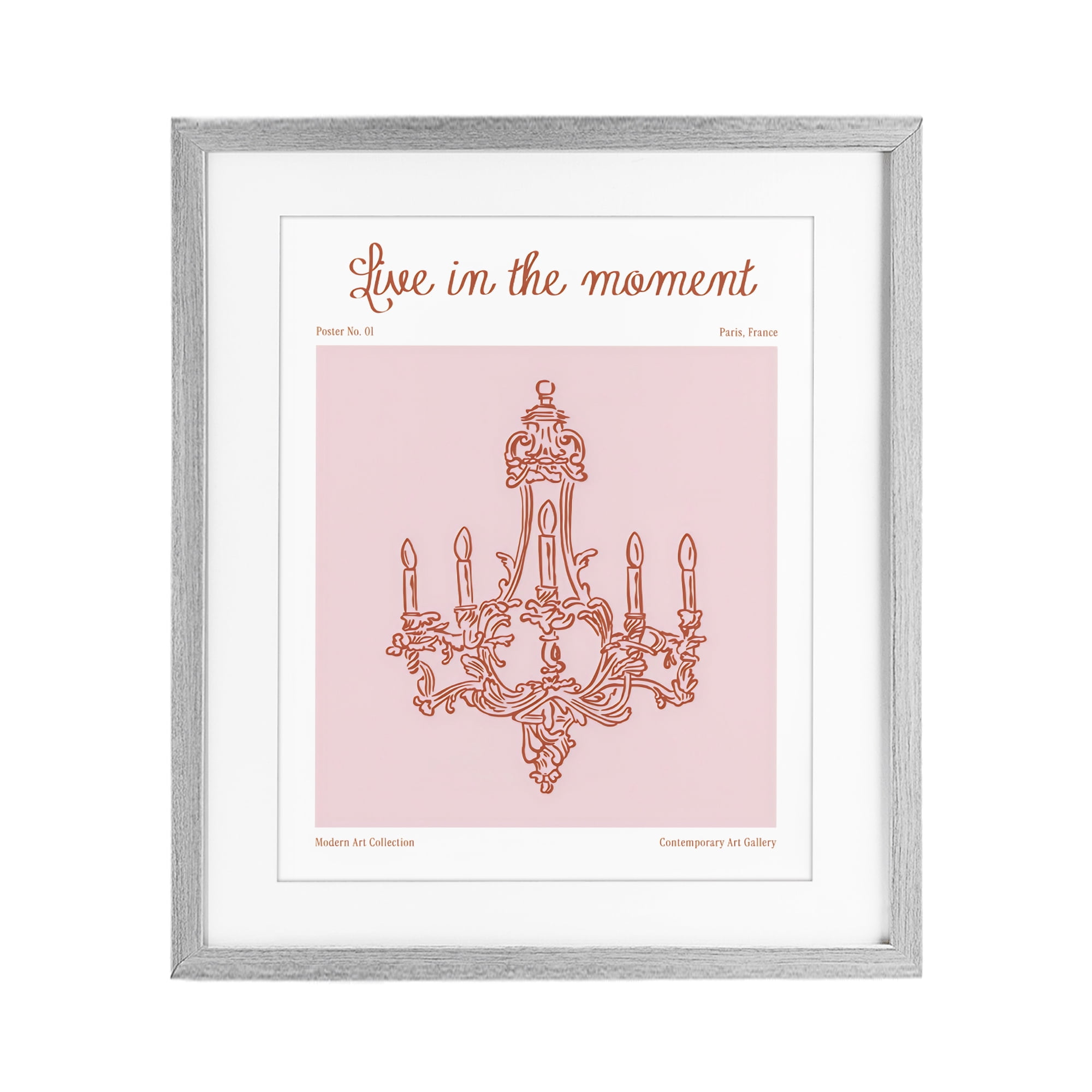 Stupell Industries Live In The Moment Chandelier Gray Framed Print Under Glass, design by The Prints Vibe