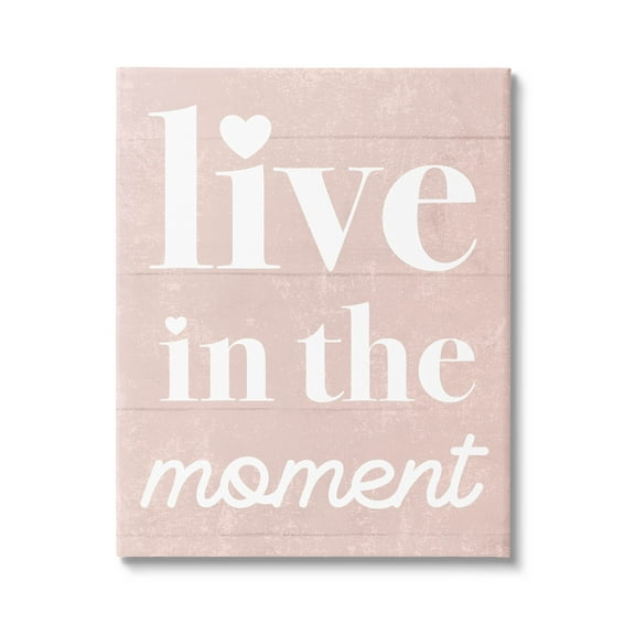 Stupell Industries Live In The Moment Phrase Graphic Art Gallery Wrapped Canvas Print Wall Art, Design by Lil' Rue