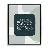 Stupell Industries Live In The Present Typography Painting Black Floater Framed Art Print Wall Art, 17 x 21