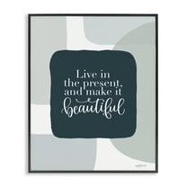 Stupell Industries Live In The Present Typography Painting Black Framed Art Print Wall Art, 11 x 14