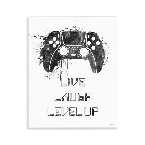 Stupell Industries Live Laugh Level Up Typography Painting Unframed Art Print Wall Art, 11 x 14