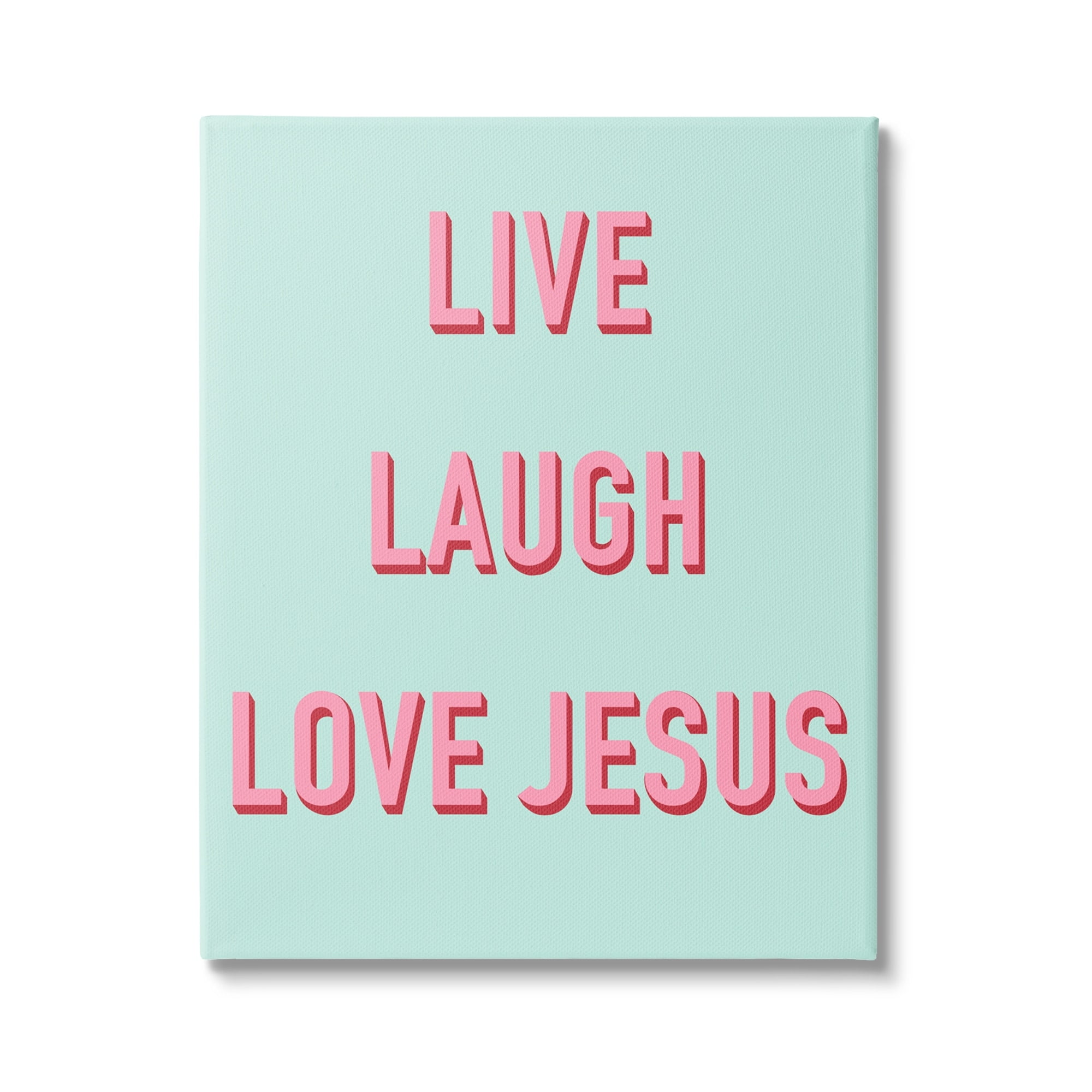 Stupell Industries Live Laugh Love Jesus Phrase Religious Painting Gallery Wrapped Canvas Print Wall Art