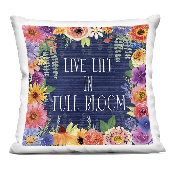 Stupell Industries Live Life in Full Bloom Design by Nicole DeCamp Throw Pillow