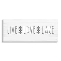 Stupell Industries Live Love Lake Phrase Nature Painting Gallery Wrapped Canvas Print Wall Art, 24 x 10