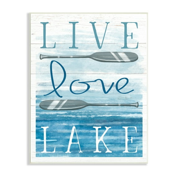 Stupell Industries Live Love Lake Quote Ores Water Motif Graphic Art Unframed Art Print Wall Art, Design by Elizabeth Tyndall