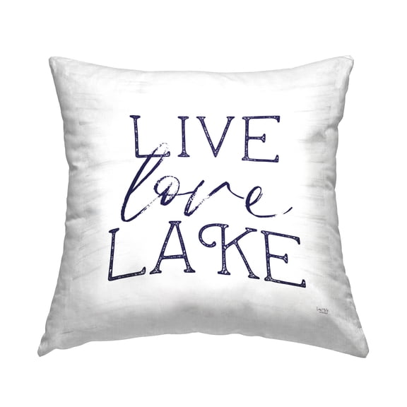 Stupell Industries Live Love Lake Rustic Printed Throw Pillow Design by Lux + Me Designs