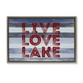 thumbnail image 1 of Stupell Industries Live Love Lake Striped Nautical & Beach Painting Brown Floater Framed Canvas Art Print Wall Art, 31 x 21, 1 of 10