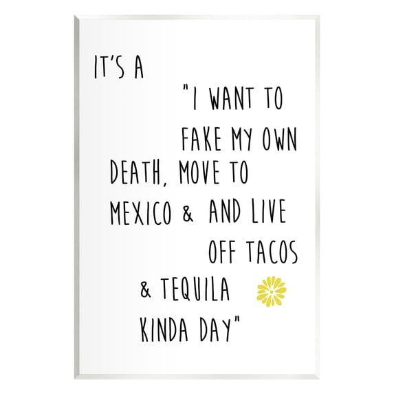 Stupell Industries Live Off Tequila & Tacos Phrase Food & Beverage Painting Unframed Art Print Wall Art